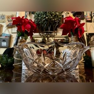 Crystal Serving Dish,Gorham Crystal 12" Bowl,Lady Anne made in Japan